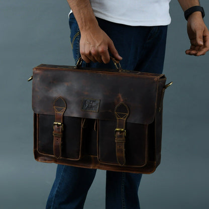Wall Street Briefcase by Classy Leather Bags