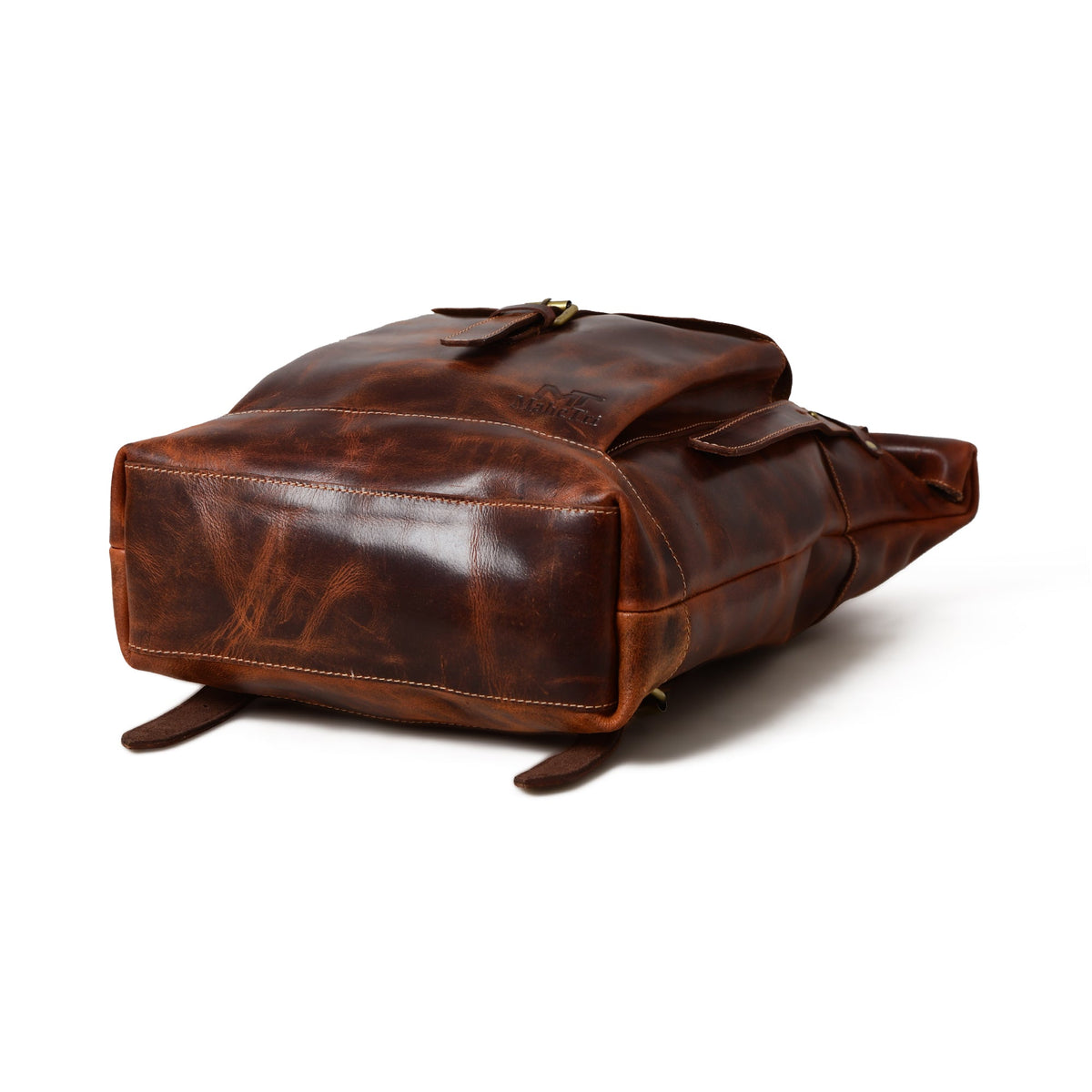Brown Saddleback Backpack- Roll Top by Classy Leather Bags