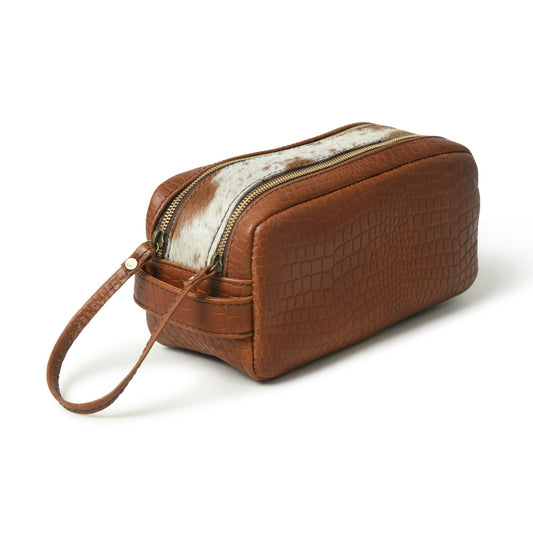Hairon Croco Leather Toiletry Bag by Classy Leather Bags