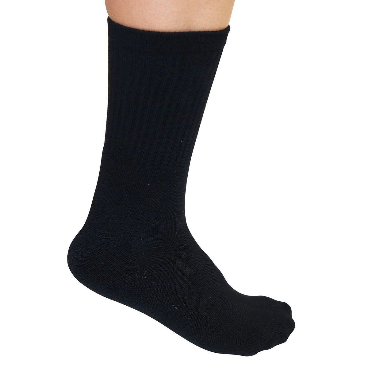 Black 3/4 crew bamboo viscose socks by Spun Bamboo