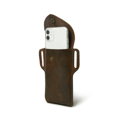 Mobile Holster Case- Dark Brown by Classy Leather Bags