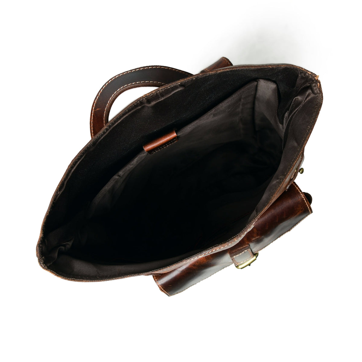 Brown Saddleback Backpack- Roll Top by Classy Leather Bags