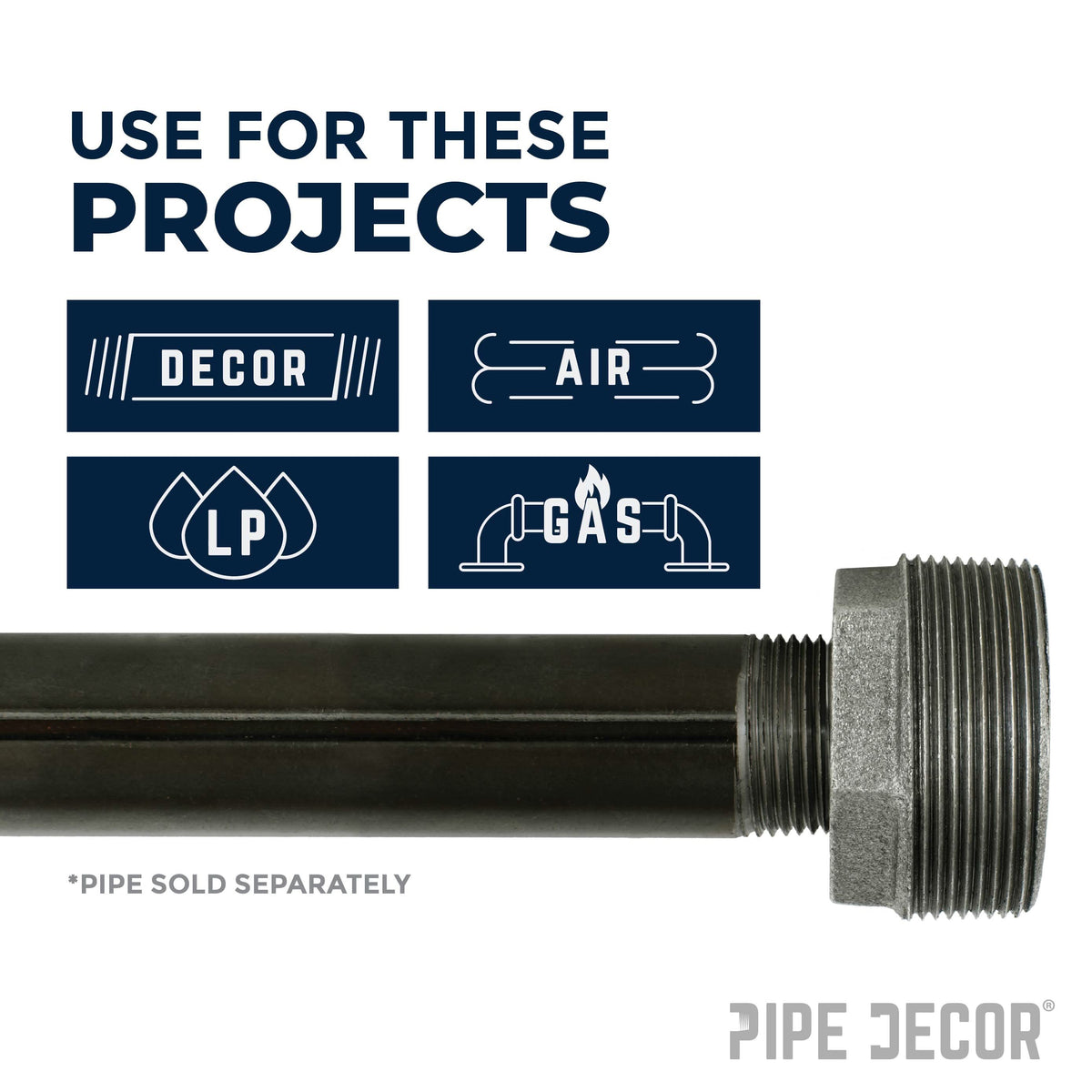 PIPE DECOR 2-1/2 in. x 1-1/2 in. black iron bushing pipe fitting, view 5
