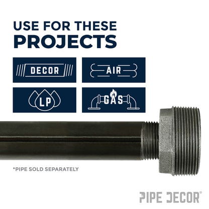 PIPE DECOR 2-1/2 in. x 1-1/2 in. black iron bushing pipe fitting, view 5