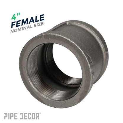PIPE DECOR 4 in. black iron coupling pipe fitting, view 3