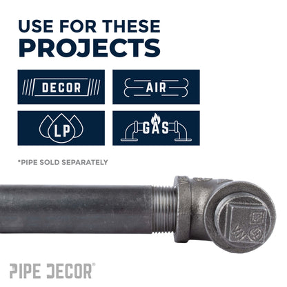 PIPE DECOR 2-1/2 in. black iron plug pipe fitting, view 5