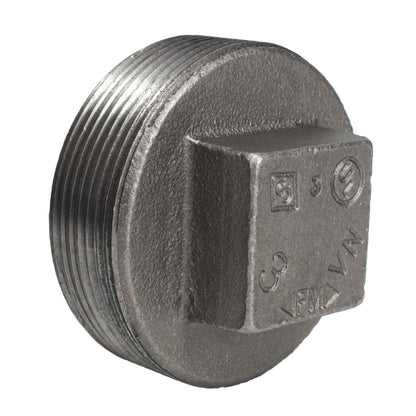 PIPE DECOR 3 in. black iron plug pipe fitting