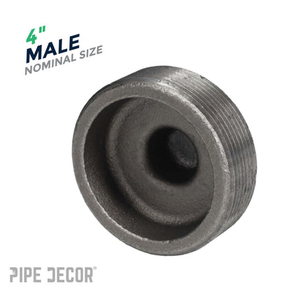 PIPE DECOR 4 in. black iron plug pipe fitting, view 3