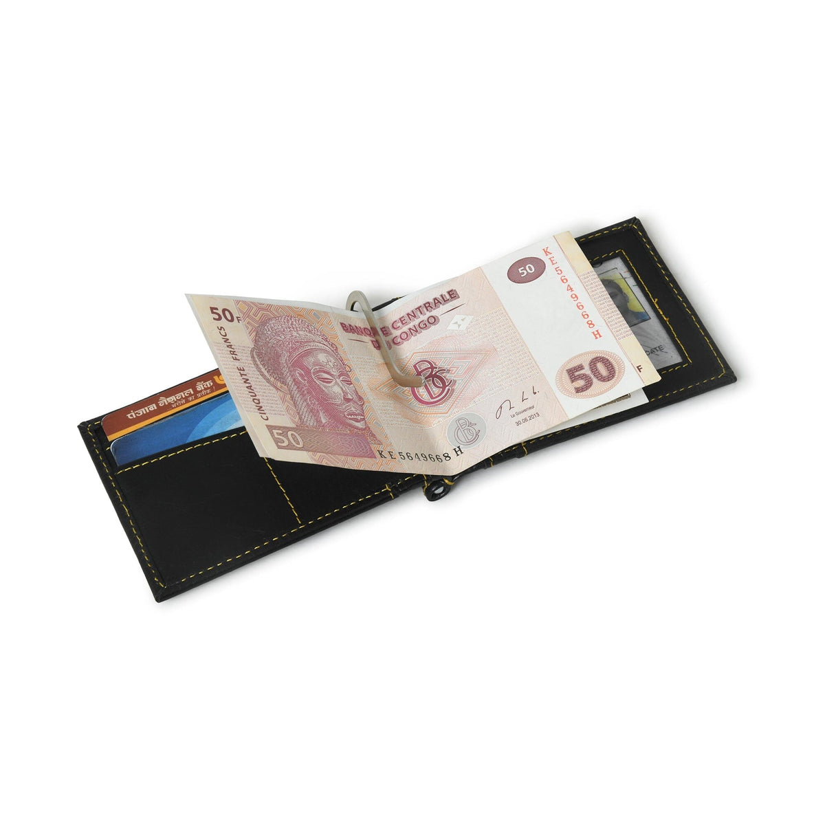 Finley Money Clipper- Black by Classy Leather Bags