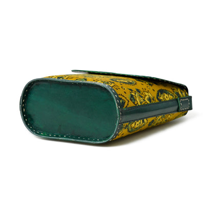 Vibrant Heritage Ajrakh Satchel by Classy Leather Bags