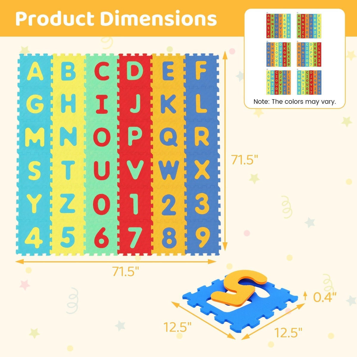 GBruno Store 36-piece alphabet and number foam play mat, view 5