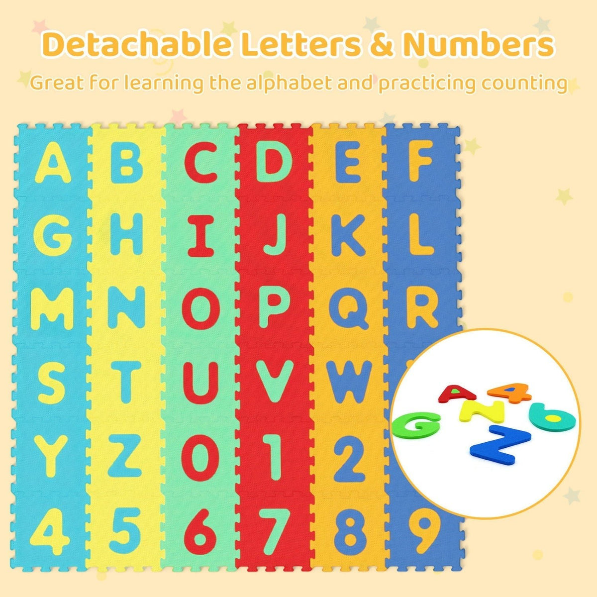 GBruno Store 36-piece alphabet and number foam play mat, view 7