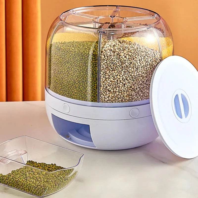 SmartPursue 360 degree rotatable 6-compartment grain dispenser, view 4