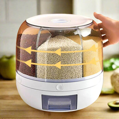 SmartPursue 360 degree rotatable 6-compartment grain dispenser