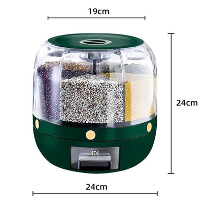 SmartPursue 360 degree rotatable 6-compartment grain dispenser, view 6