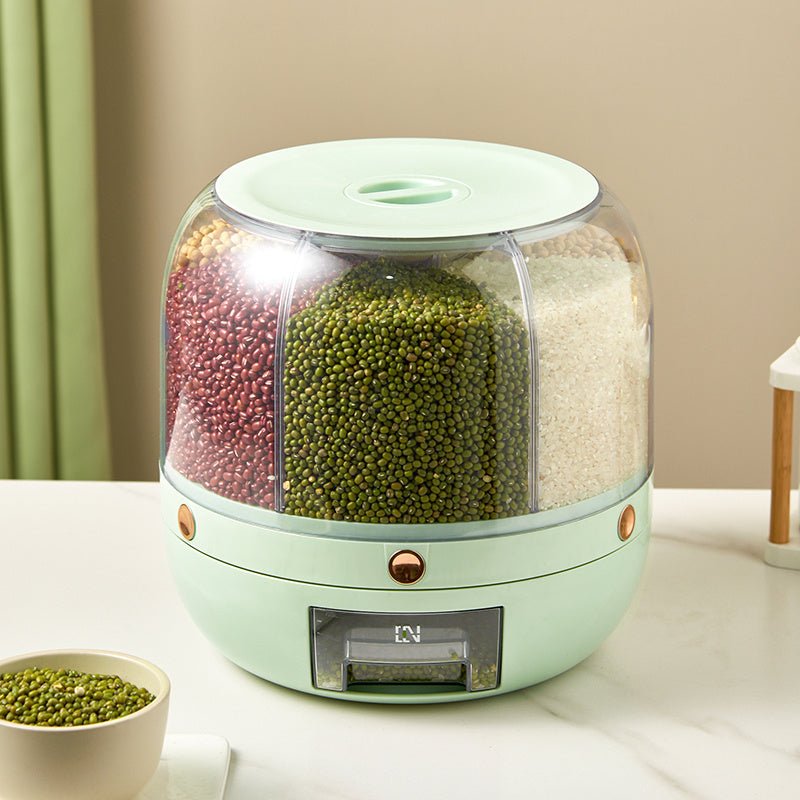 SmartPursue 360 degree rotating six-grid grain storage container, view 7