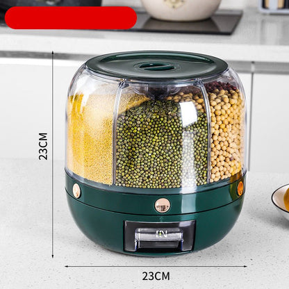 SmartPursue 360 degree rotating six-grid grain storage container, view 10
