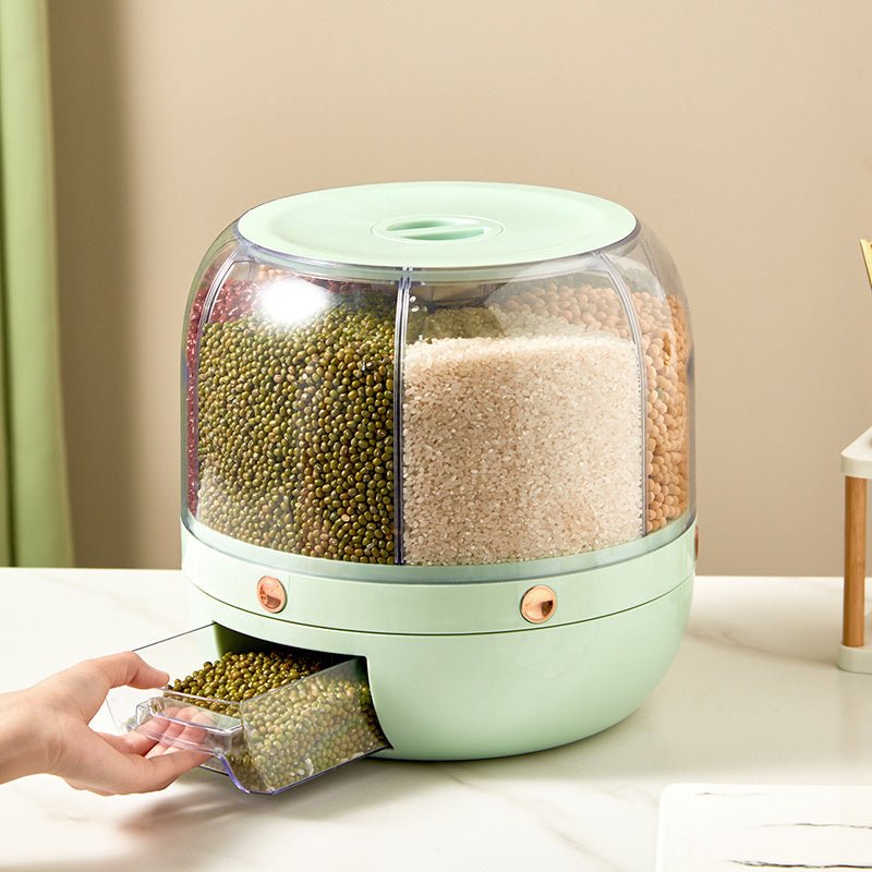 SmartPursue 360 degree rotating six-grid grain storage container, view 6
