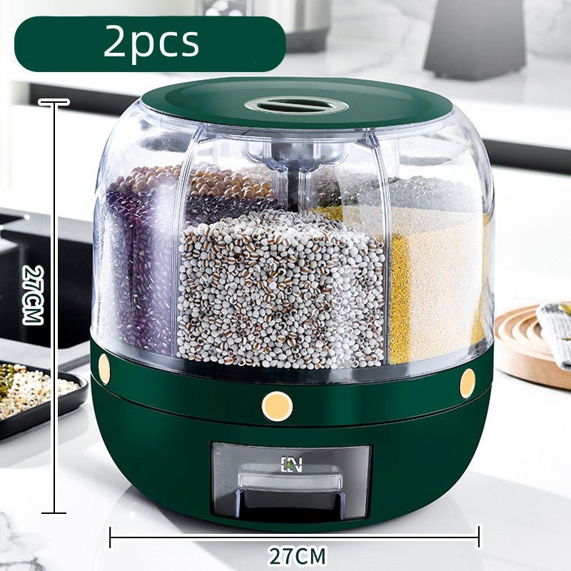 SmartPursue 360 degree rotating six-grid grain storage container, view 9