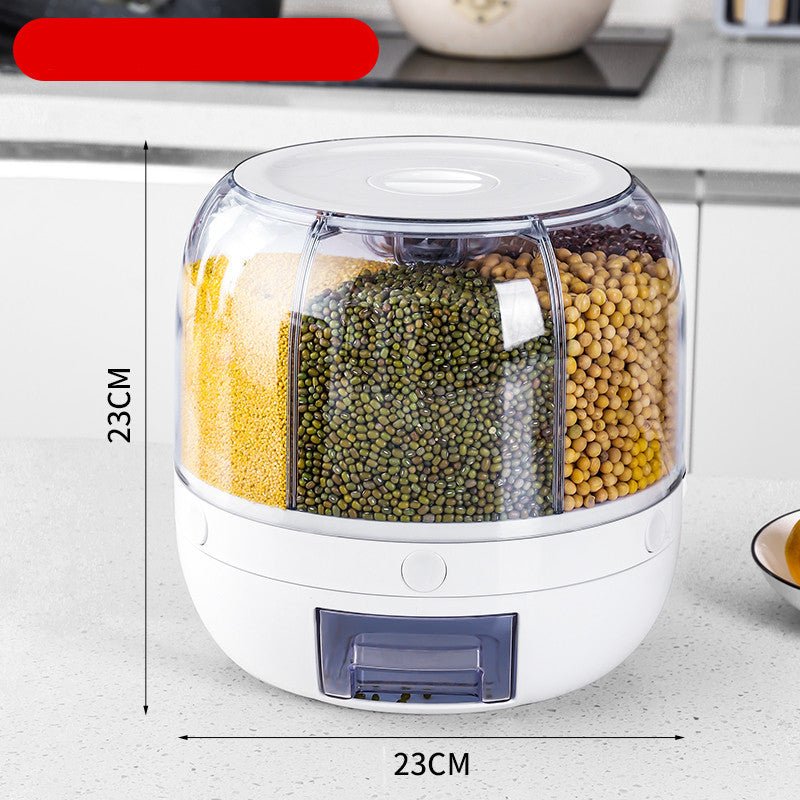 SmartPursue 360 degree rotating six-grid grain storage container, view 8