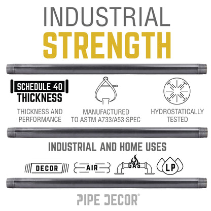 PIPE DECOR 1 in. x 10 in. black steel pipe, view 5
