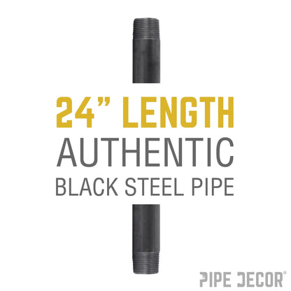 PIPE DECOR 1 in. x 24 in. black steel pipe, view 2