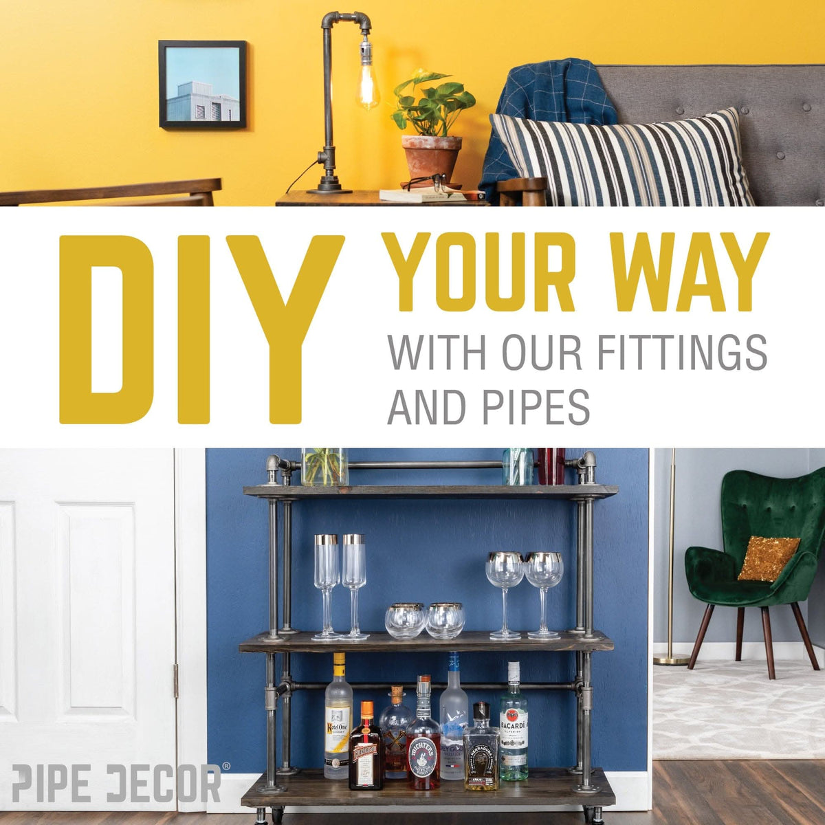 PIPE DECOR 1 in. x 8 in. black steel pipe, view 6