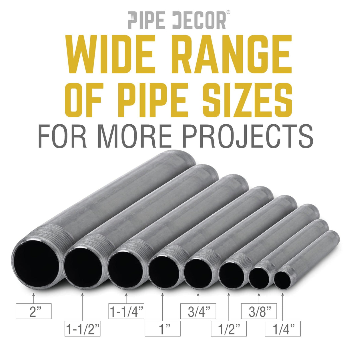 PIPE DECOR 1 in. close black steel pipe nipple, view 4
