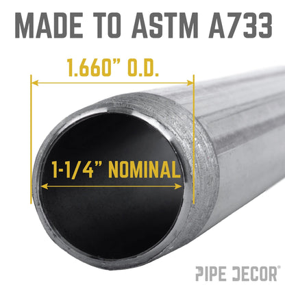 PIPE DECOR 1-1/4 in. x 2-1/2 in. black steel pipe, view 3