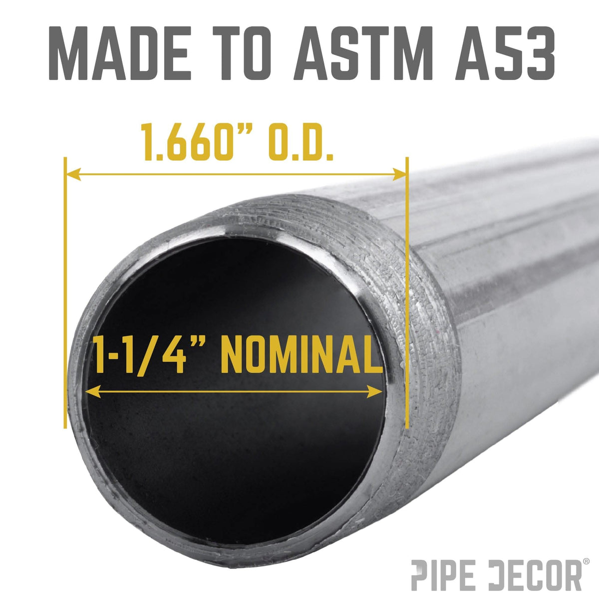 PIPE DECOR 1-1/4 in. x 24 in. black steel pipe, view 3