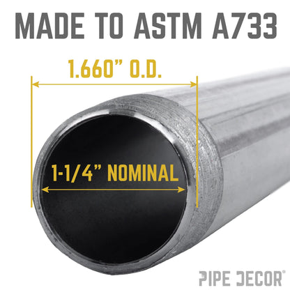 PIPE DECOR 1-1/4 in. x 2 in. black steel pipe, view 3
