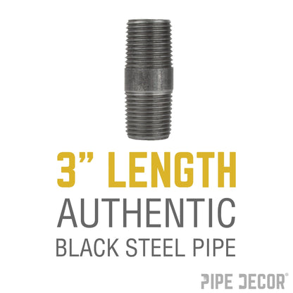 PIPE DECOR 1/2 in. x 3 in. black steel pipe, view 2