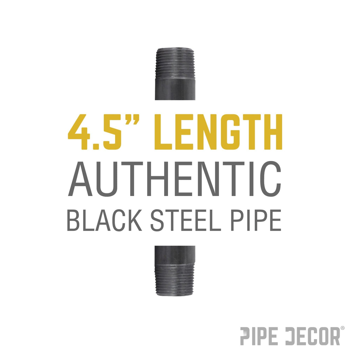 PIPE DECOR 1/2 in. x 4-1/2 in. black steel pipe, view 2