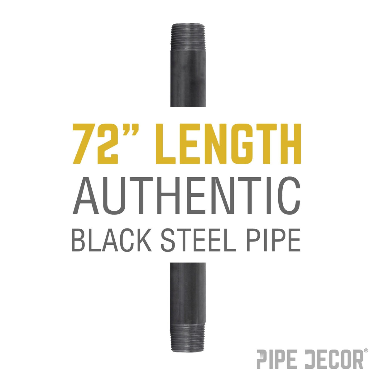 PIPE DECOR 1/2 in. x 72 in. black steel pipe, view 2