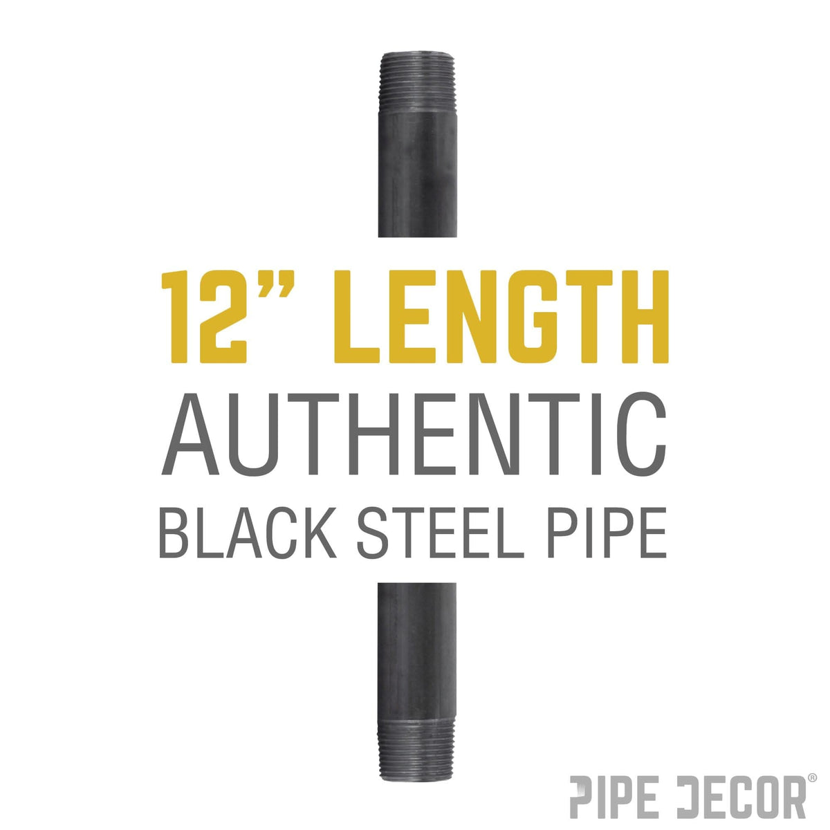 PIPE DECOR 2 in. x 12 in. black steel pipe, view 2