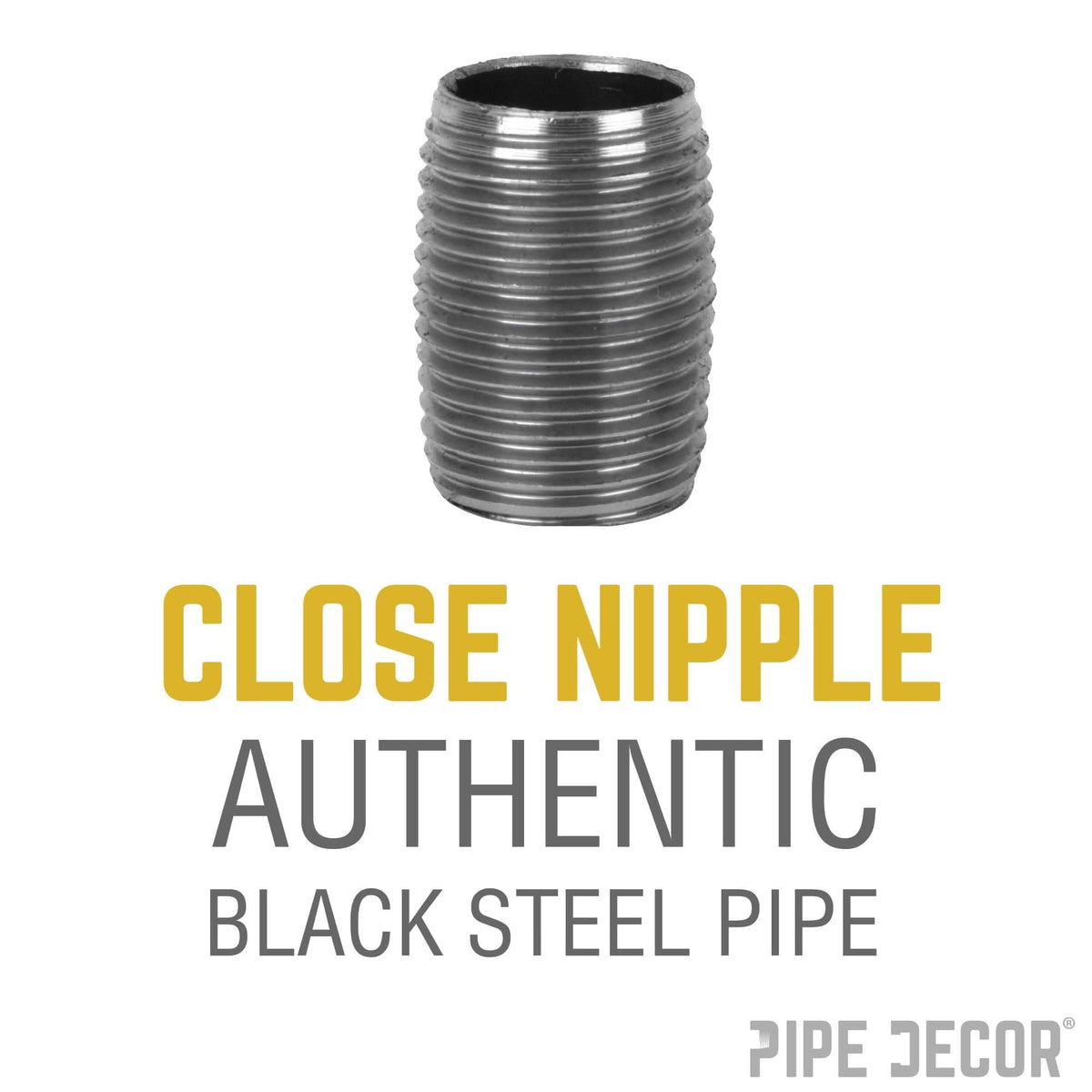 PIPE DECOR 2 in. close black steel pipe nipple, view 2