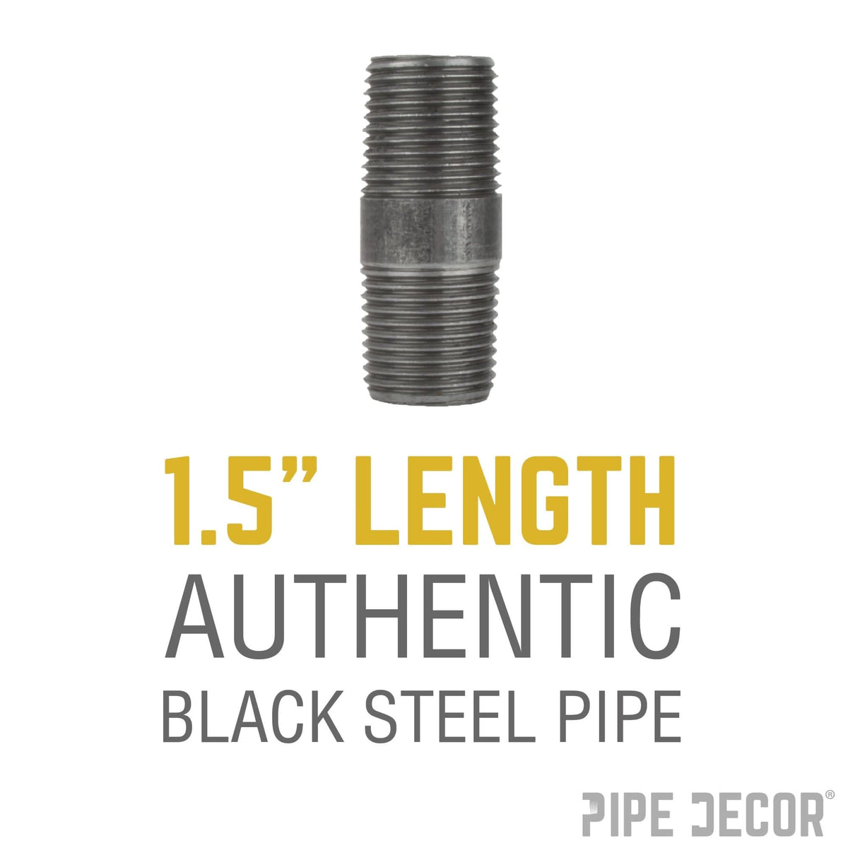 PIPE DECOR 3/4 in. x 1-1/2 in. black steel pipe, view 2