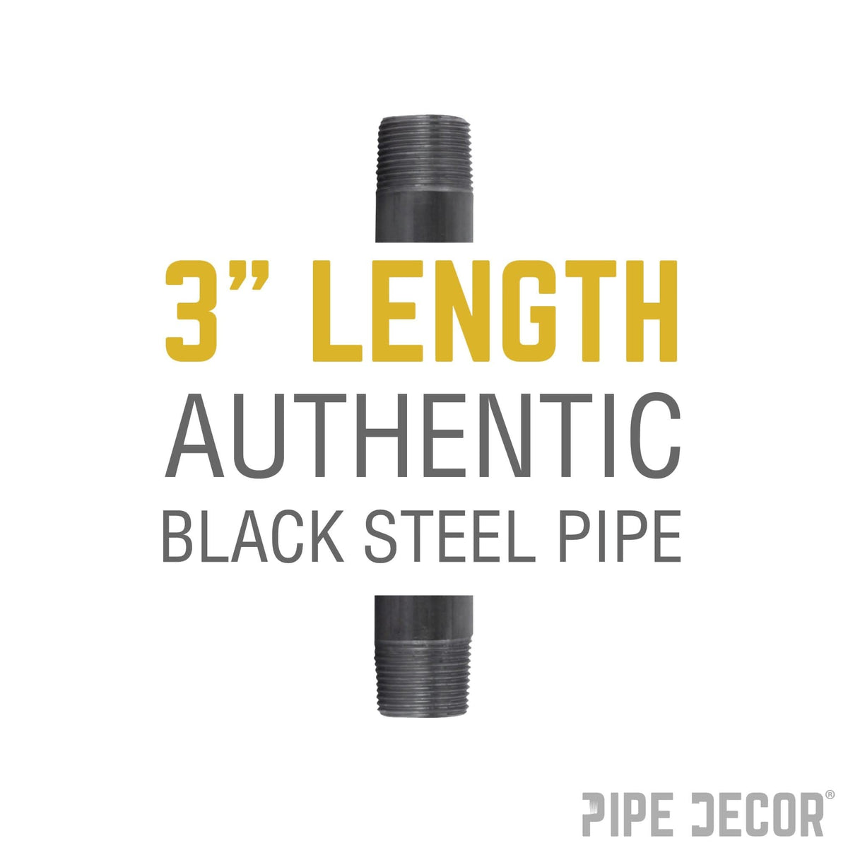PIPE DECOR 3/8 in. x 3 in. black steel pipe, view 2