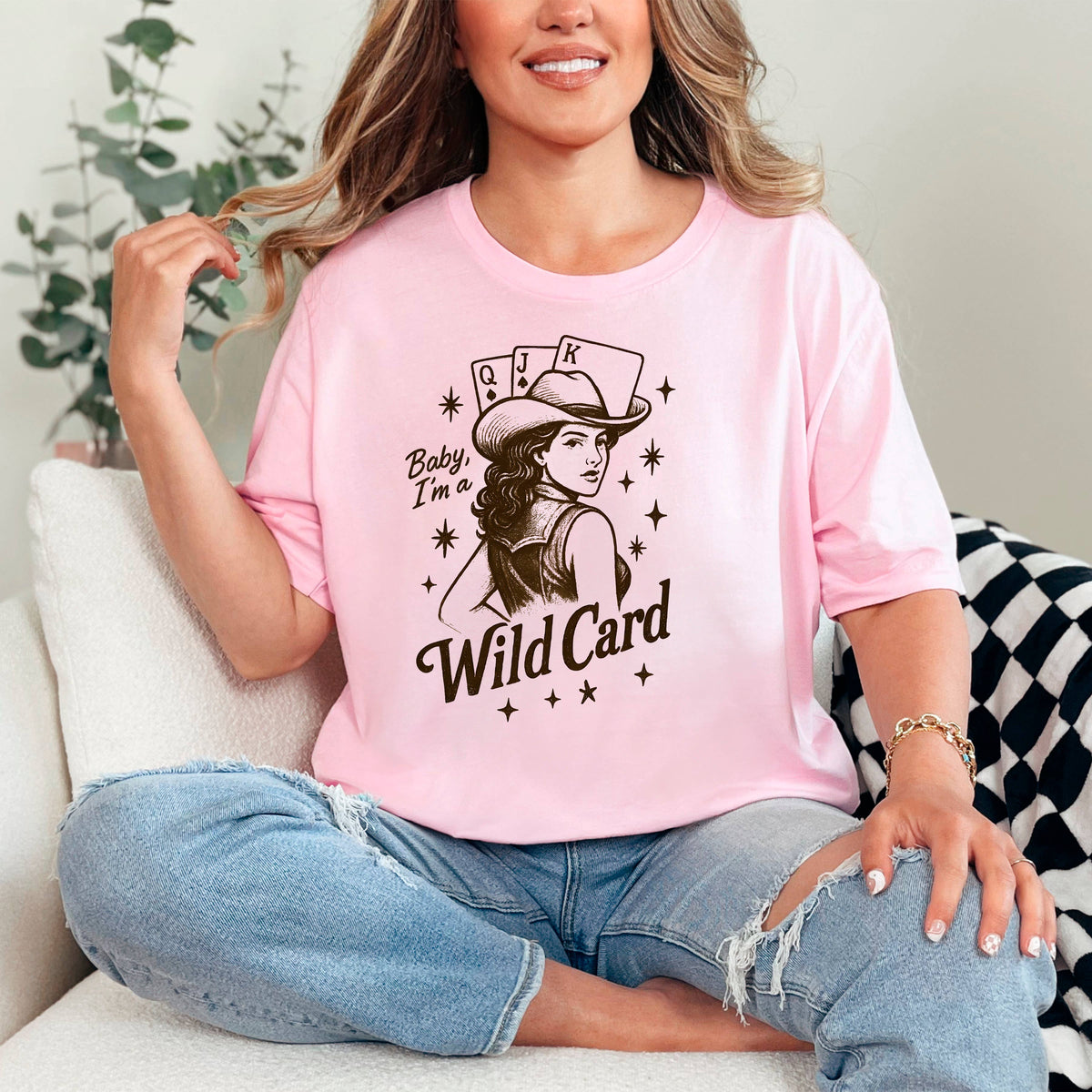 Baby, I'm a Wild Card Graphic Tee | Retro Western Cowgirl by Joyful Moose