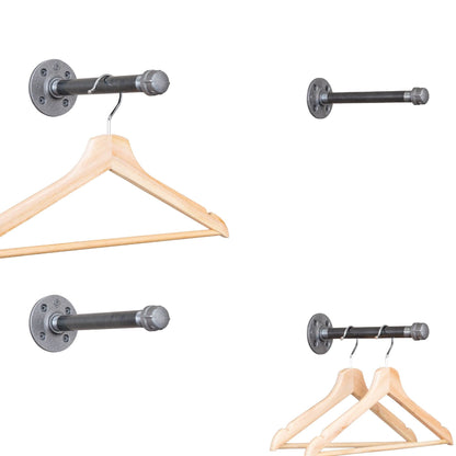 PIPE DECOR 1/2 in. x 10 in. industrial pipe clothing hanging bracket kit, 4-pack