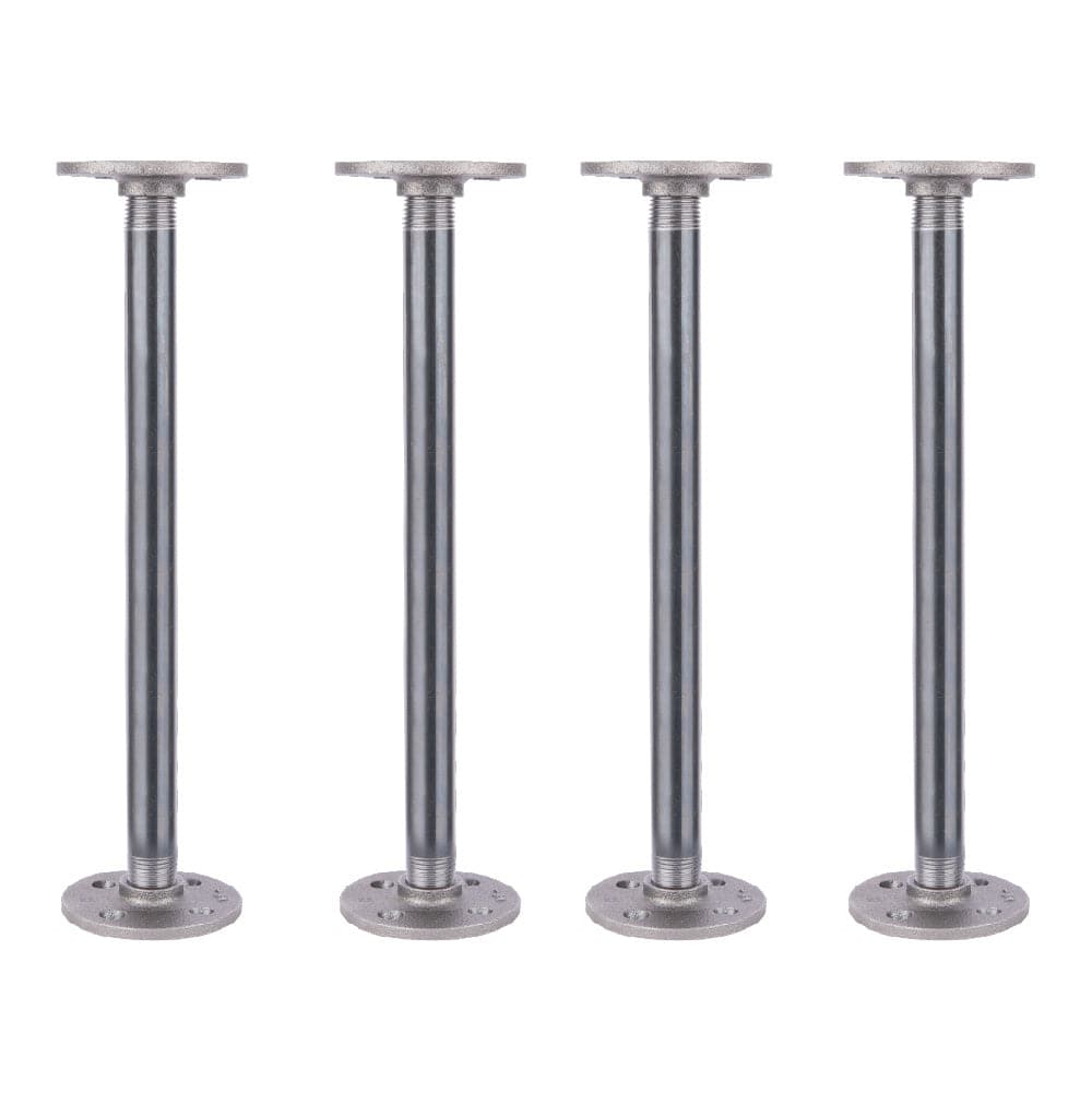 PIPE DECOR 1/2 in. x 12 in. round flange industrial pipe table legs, 4-pack