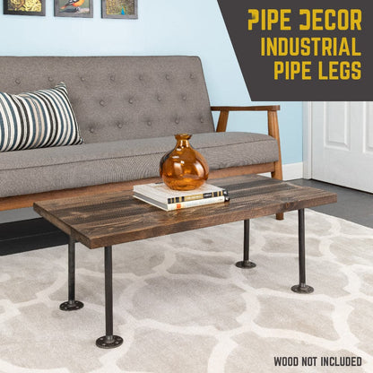 PIPE DECOR 1/2 in. x 12 in. round flange industrial pipe table legs, 4-pack, view 2