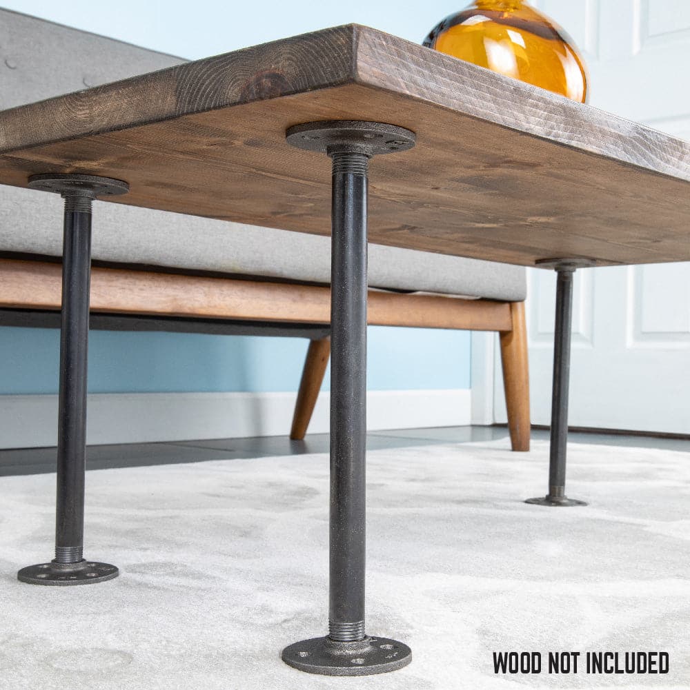 PIPE DECOR 1/2 in. x 12 in. round flange industrial pipe table legs, 4-pack, view 6