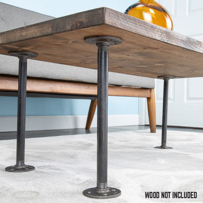 PIPE DECOR 1/2 in. x 12 in. round flange industrial pipe table legs, 4-pack, view 6