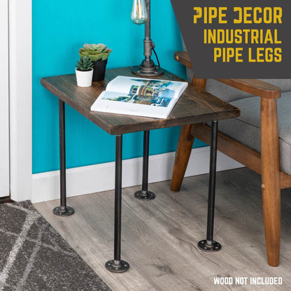 PIPE DECOR 1/2 in. x 18 in. round flange industrial pipe table legs, 4-pack, view 2