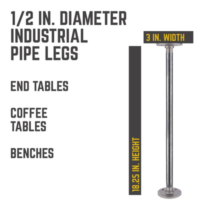 PIPE DECOR 1/2 in. x 18 in. round flange industrial pipe table legs, 4-pack, view 3