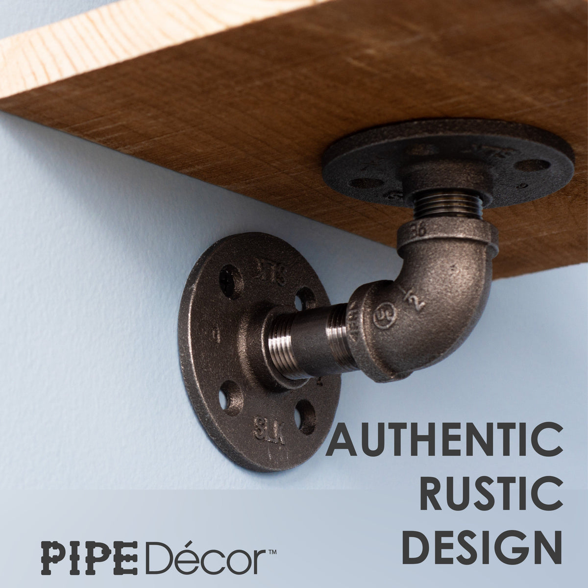 PIPE DECOR 1/2 in. x 3.75 in. double flange black pipe shelf bracket, 4-pack, view 4