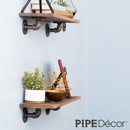 PIPE DECOR 1/2 in. x 3.75 in. double flange black pipe shelf bracket, 4-pack, view 7