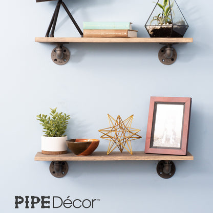 PIPE DECOR 1/2 in. x 3.75 in. double flange black pipe shelf bracket, 4-pack, view 8