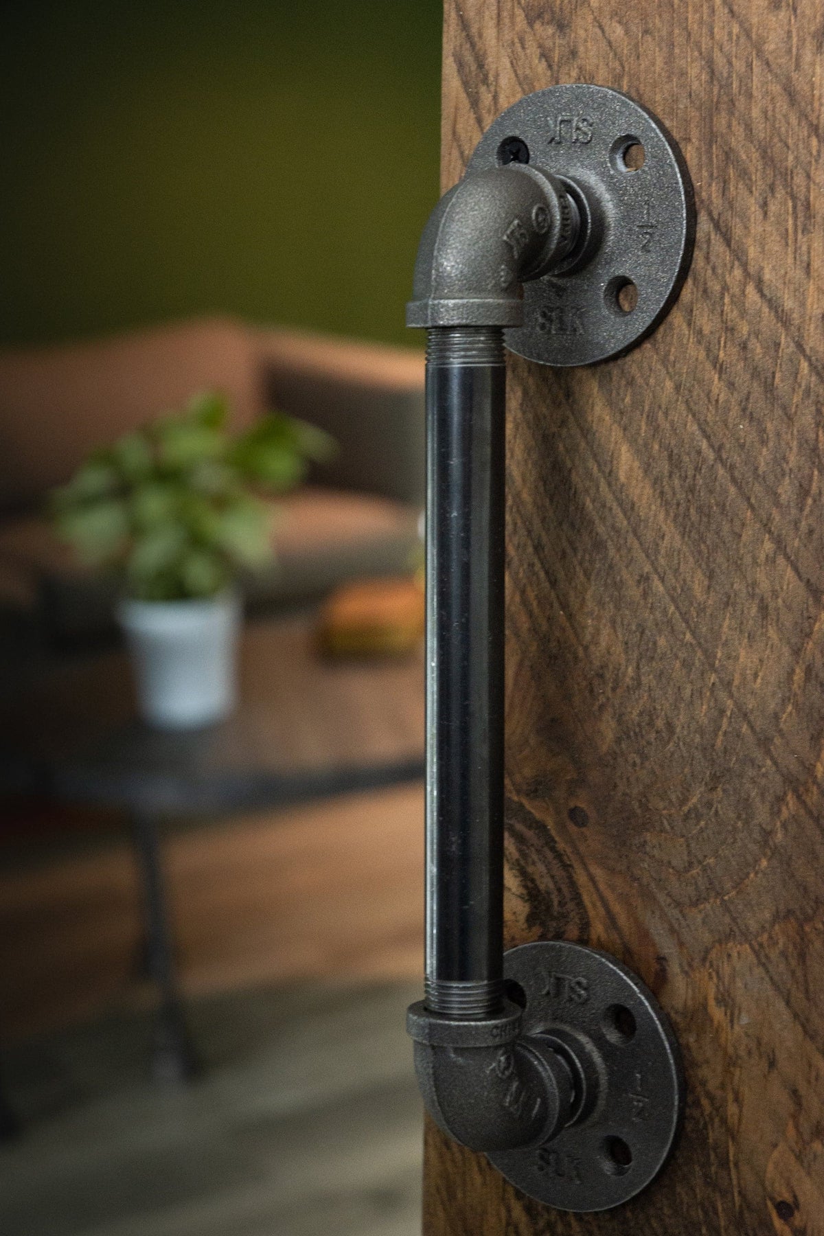 PIPE DECOR 1/2 in. x 8 in. industrial pipe barn door handle, 12.5 in. long, view 4